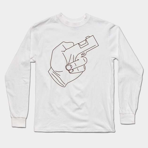 Hand Gun Long Sleeve T-Shirt by ANTICLOTHESdotCOM